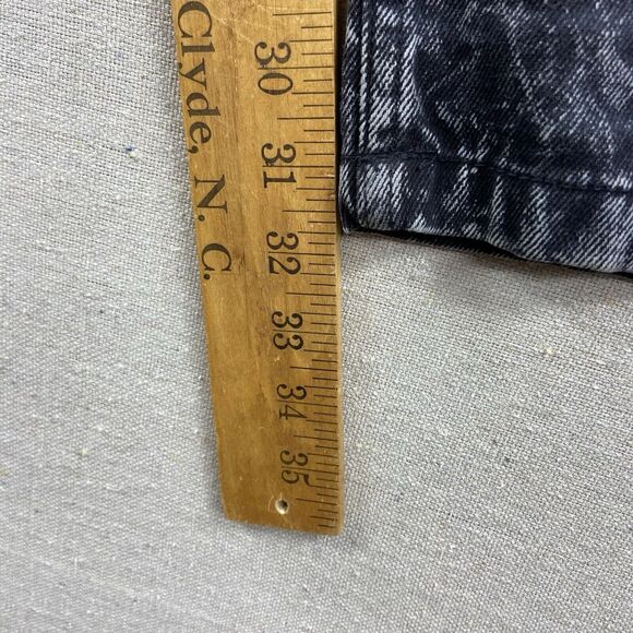 Men’s Size 32x32 Arketype Black Distressed Straight Leg Jeans Green Red Stripe - Picture 7 of 7